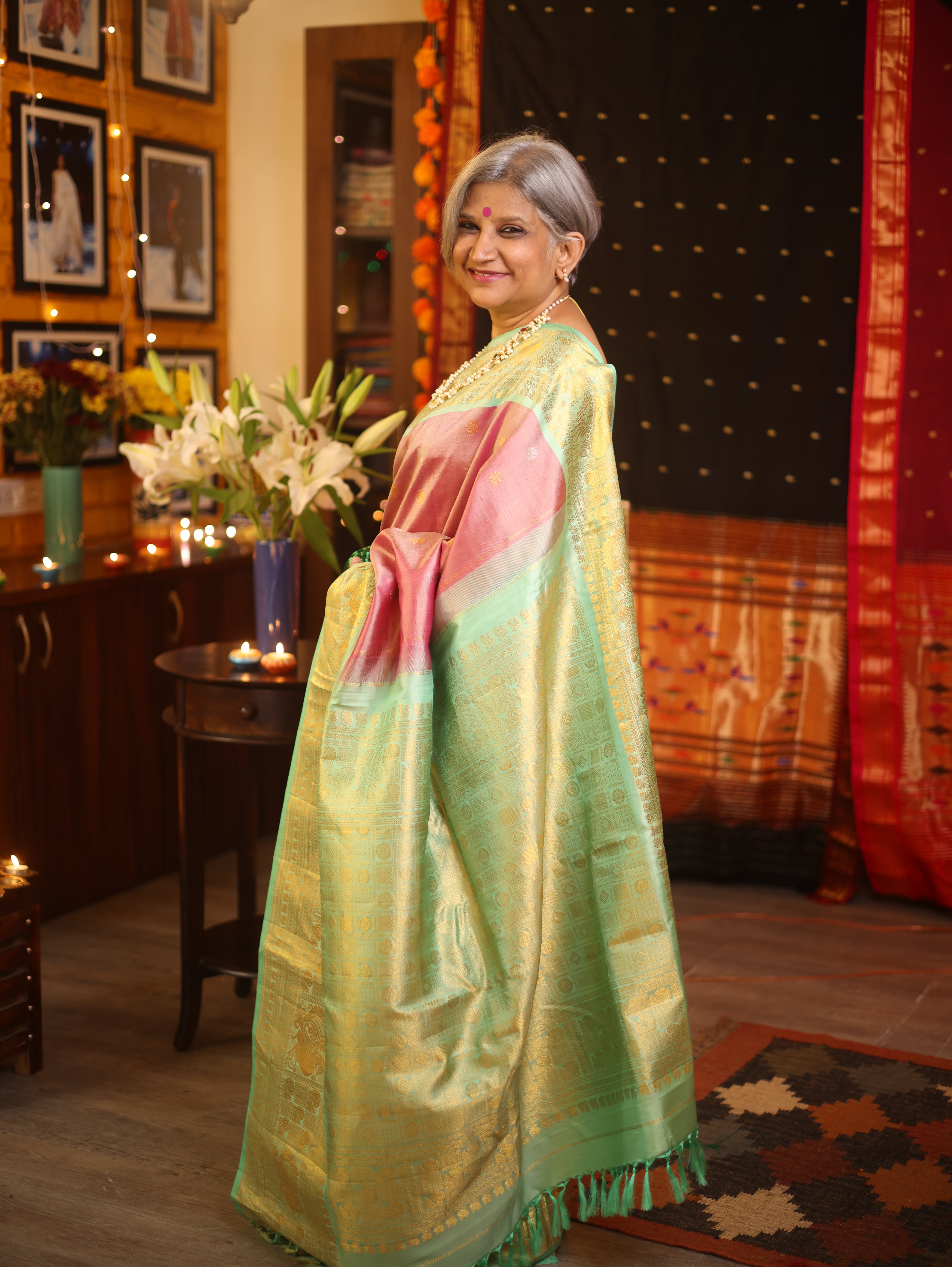 Purple Gadwal Silk Saree - SRPGSS454