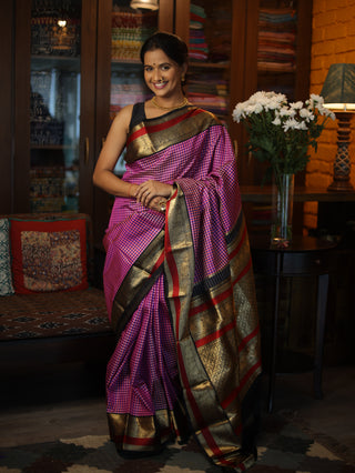 Pink-Purple Kanjeevaram Silk Saree-SRPPKSS225