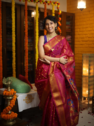 Pink Gadwal Silk Saree - SRPGSS395