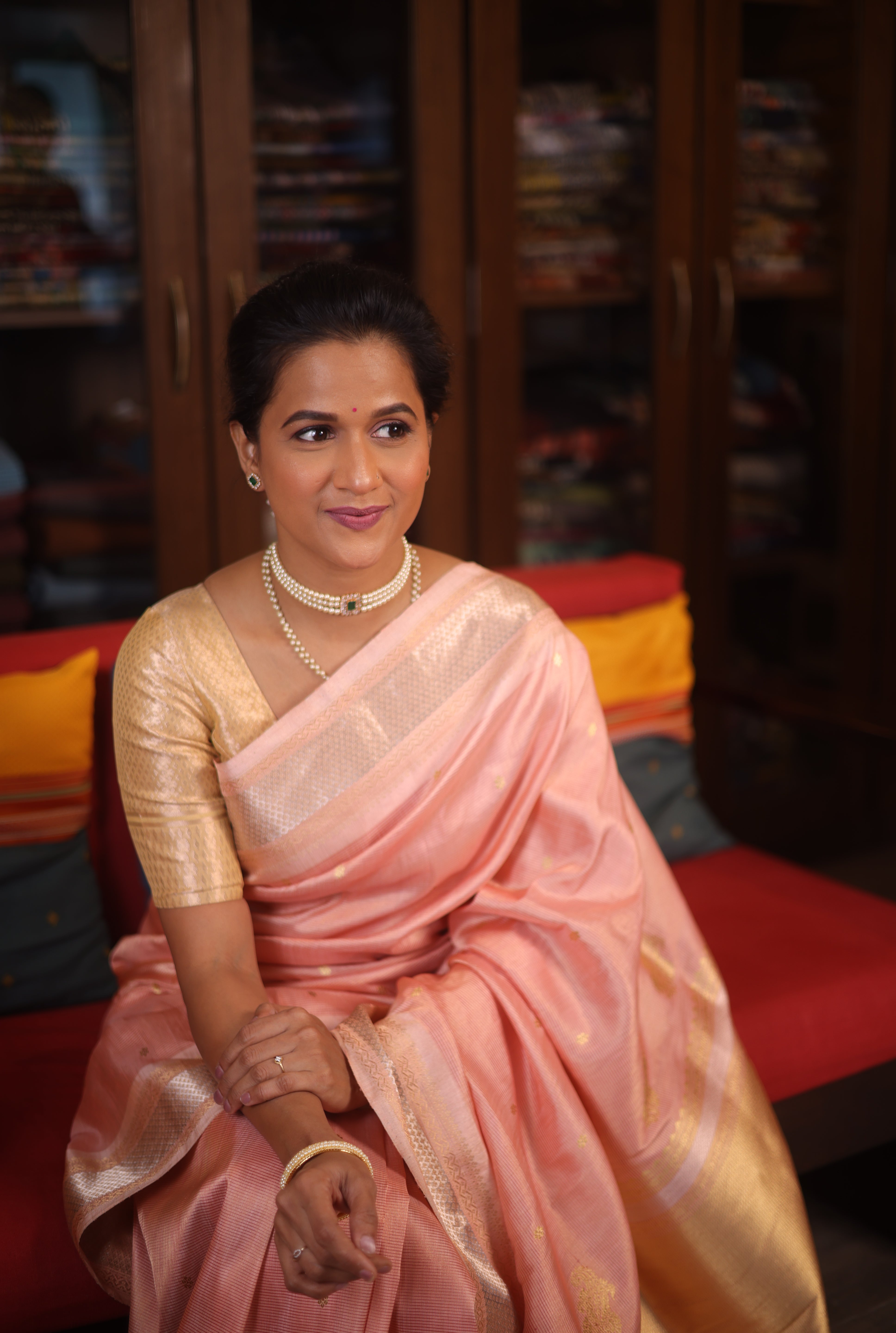 Peach Tissue Cotton Paithani Saree - Saavari -  SSPTCPSS05