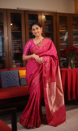 Dark Fuchsia Tissue Cotton Paithani Saree - Saavari -  SSDFTCPSS06
