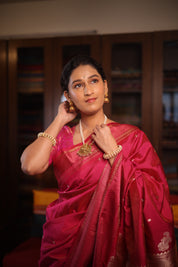Dark Fuchsia Tissue Cotton Paithani Saree - Saavari -  SSDFTCPSS06