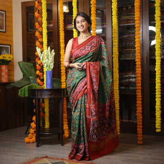 Green Rajkot Patola Silk Saree-SRGRPSS103