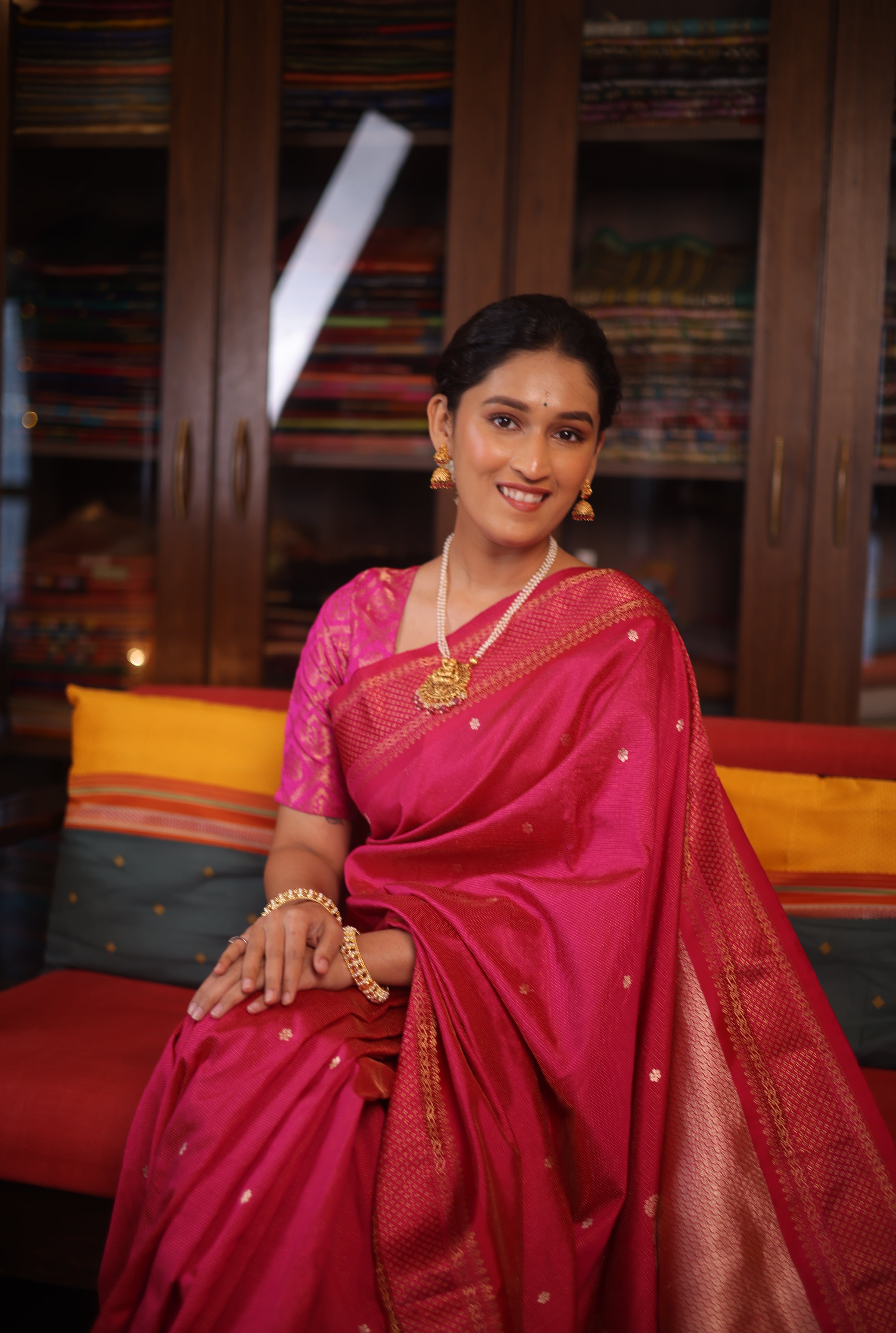 Dark Fuchsia Tissue Cotton Paithani Saree - Saavari -  SSDFTCPSS06