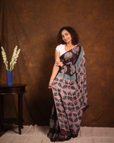 Black Brown HBP Modal Silk Saree - SRBBMSS547