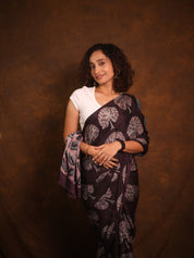 Black Brown HBP Modal Silk Saree - SRBBMSS547