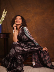 Black Brown HBP Modal Silk Saree - SRBBMSS547