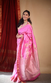 Pink Silk Paithani Saree - SRPSPS758