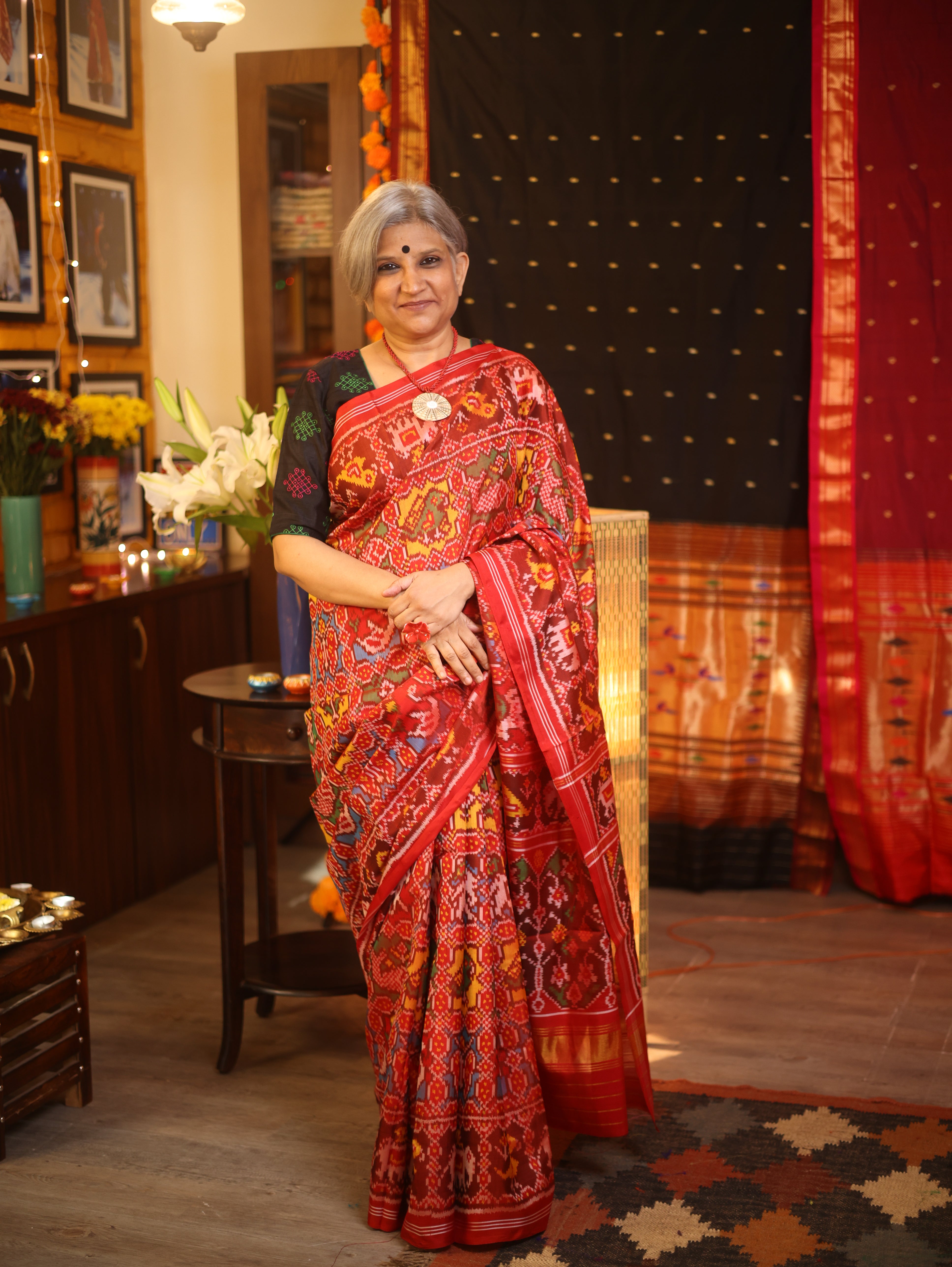 Maroon Rajkot Patola Silk Saree - SRMRPSS405