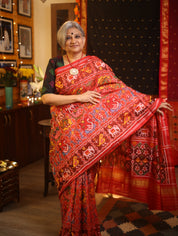 Maroon Rajkot Patola Silk Saree - SRMRPSS405