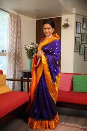Blue Gadwal Silk Saree - SRBGSS624