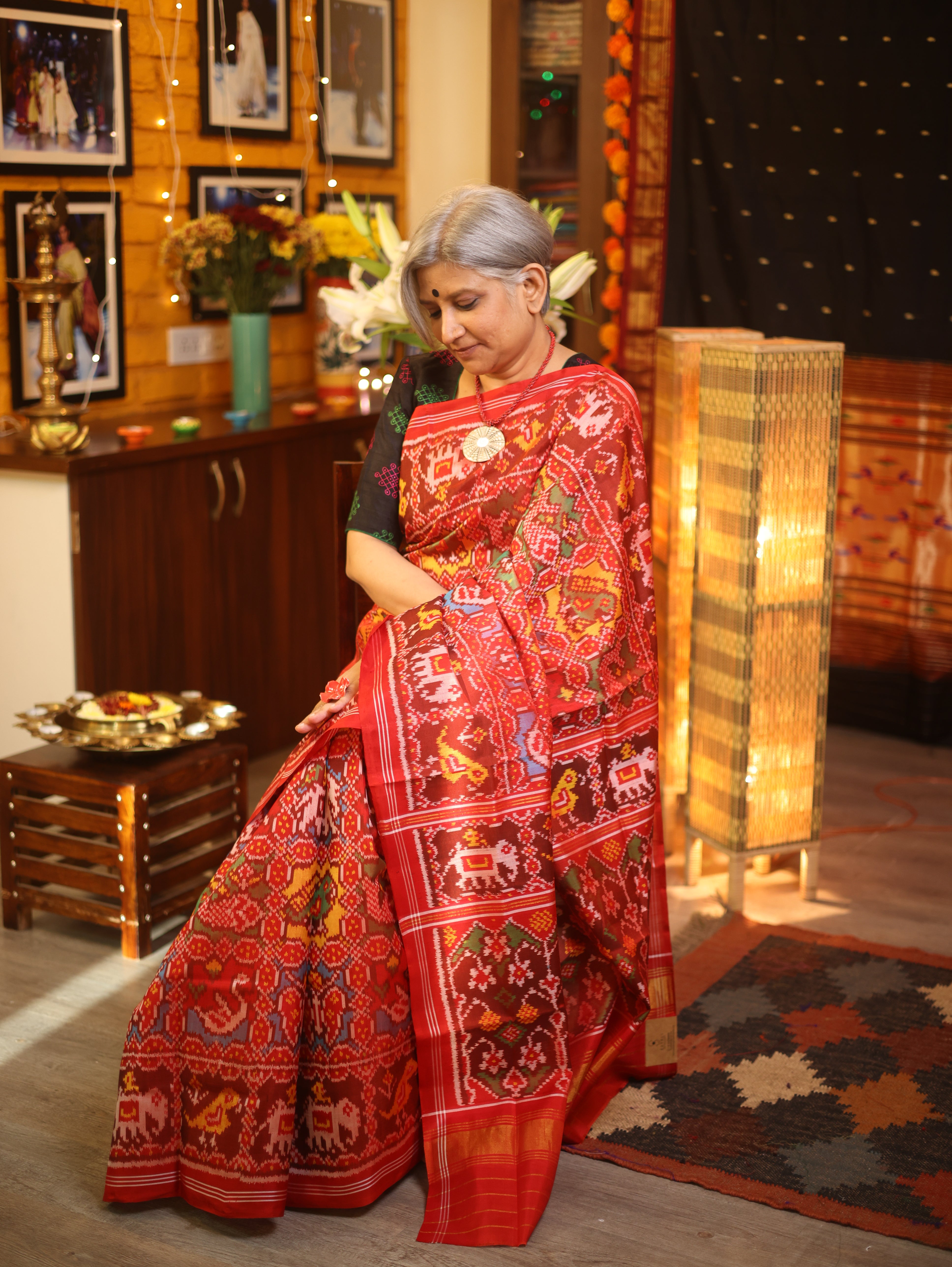 Maroon Rajkot Patola Silk Saree - SRMRPSS405