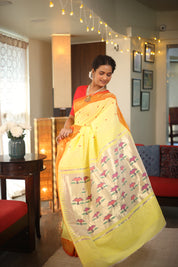 Yellow Cotton Paithani Saree - SRYCPS538