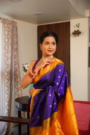 Blue Gadwal Silk Saree - SRBGSS624