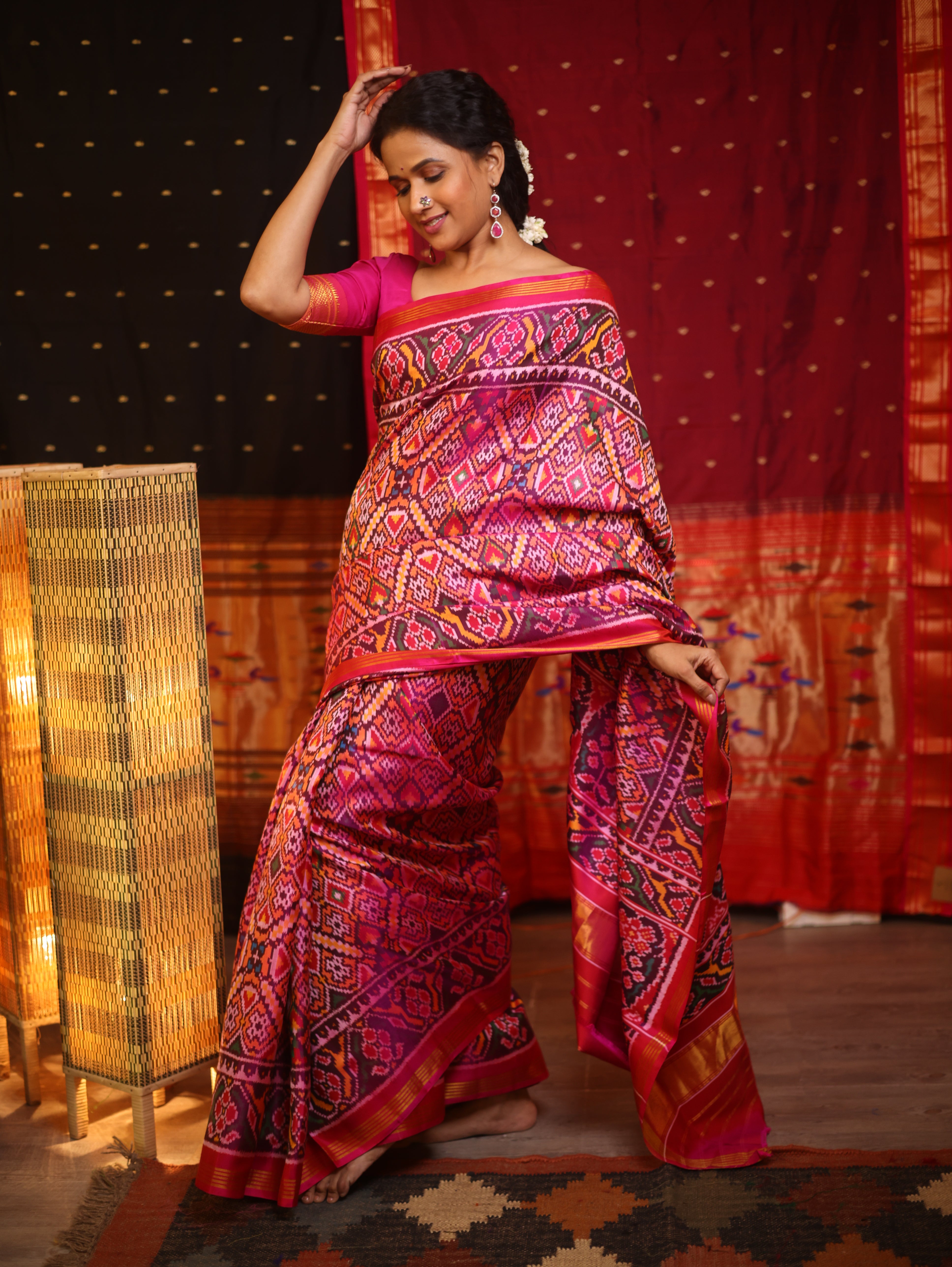 Pink Rajkot Patola Silk Saree - SRPRPSS401