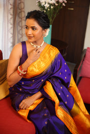 Blue Gadwal Silk Saree - SRBGSS624