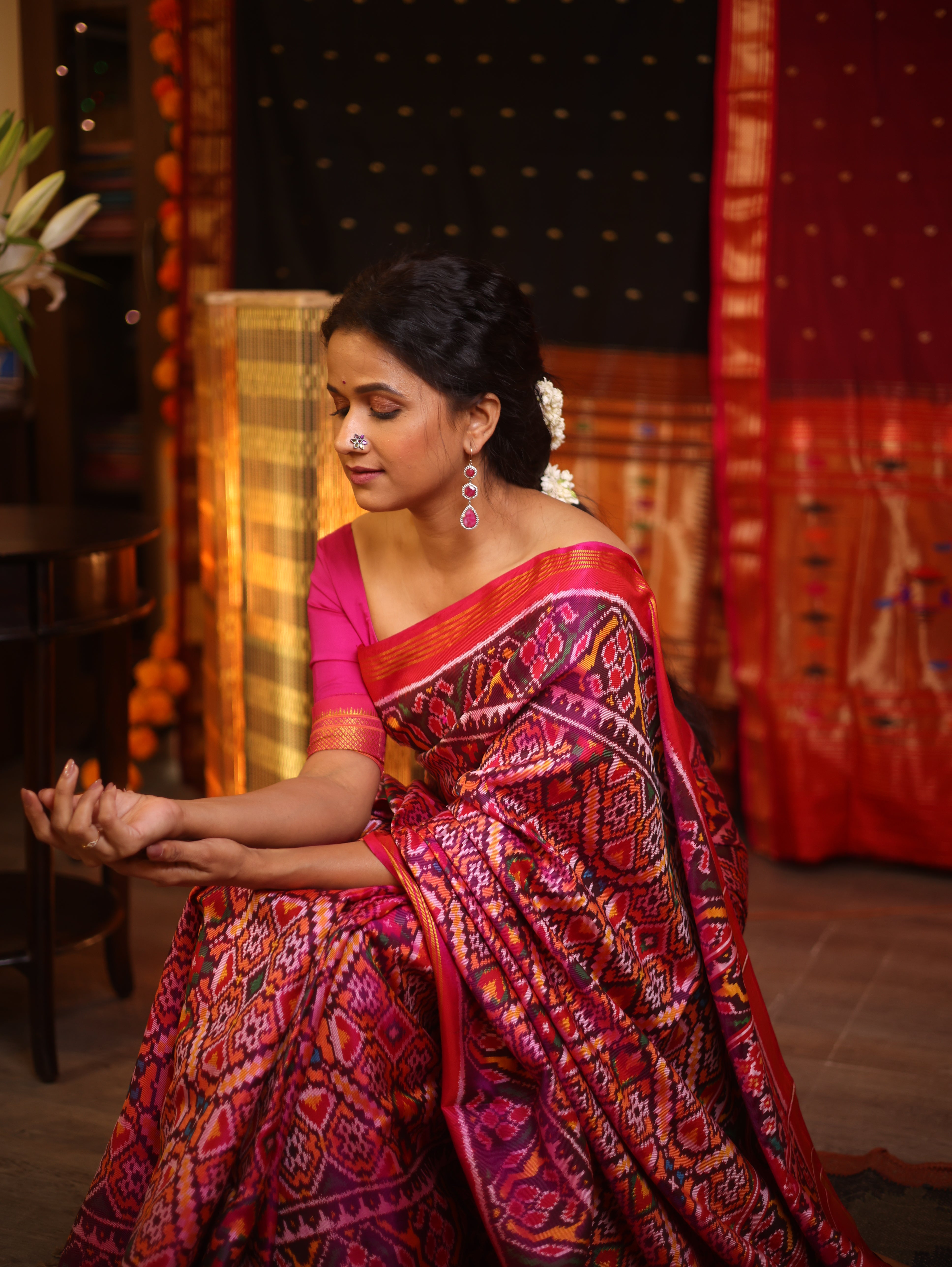 Pink Rajkot Patola Silk Saree - SRPRPSS401