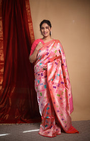 Pink Banarasi Silk Saree - Saavari - SSPBSS62