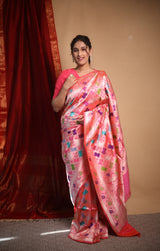 Pink Banarasi Silk Saree - Saavari - SSPBSS62