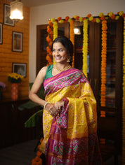 Yellow Rajkot Patola Silk Saree - SRYRPSS194
