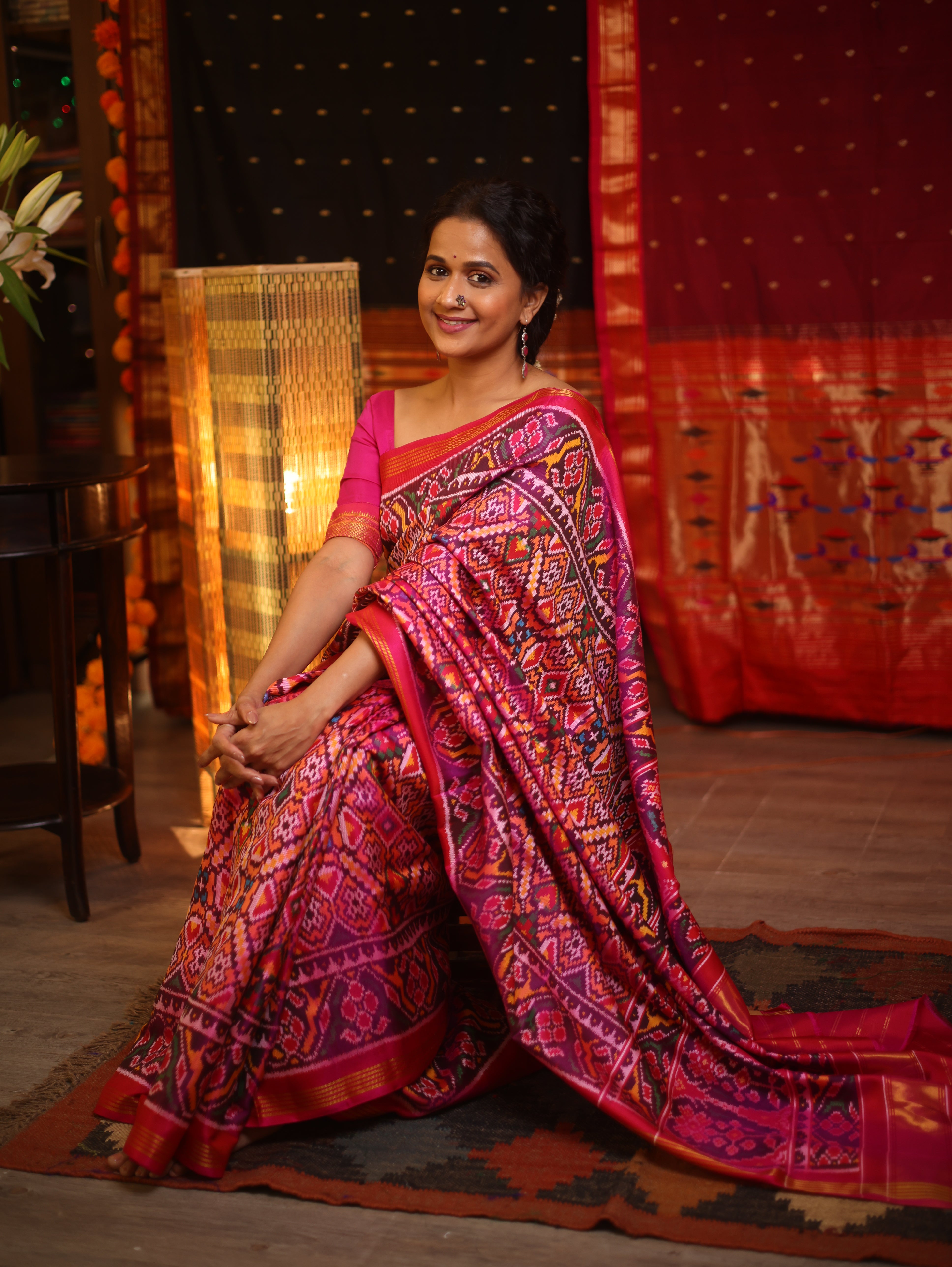 Pink Rajkot Patola Silk Saree - SRPRPSS401