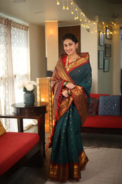 Green Gadwal Cotton Silk Saree - SRGGCSS97