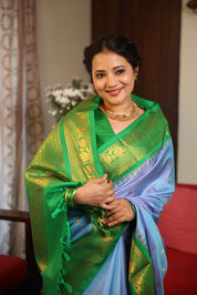 Sky Blue Gadwal Silk Saree - SRSBGSS490
