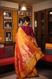 Orange Silk Paithani Saree - SROSPS671