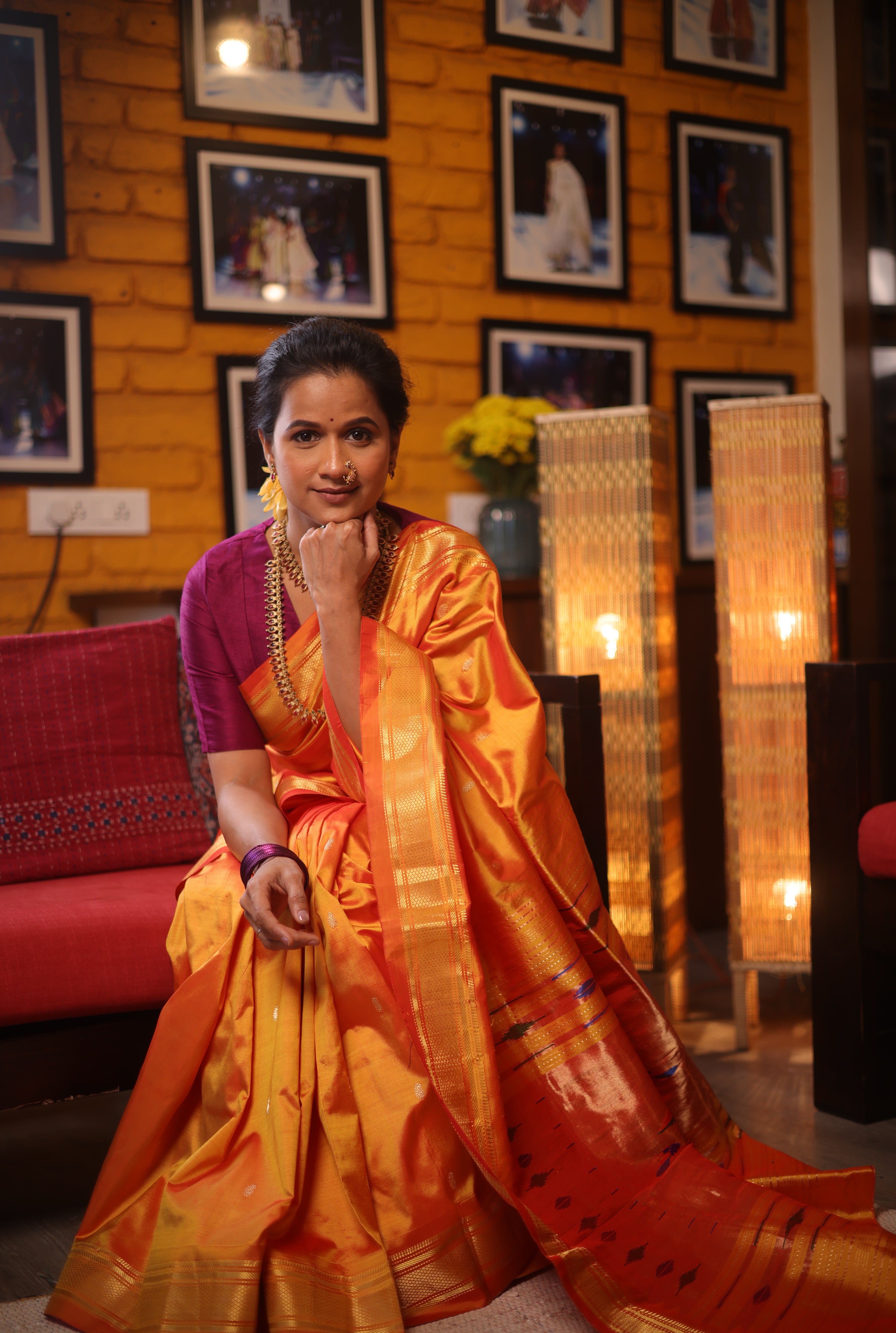 Orange Silk Paithani Saree - SROSPS671