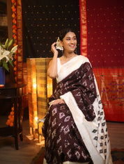 Wine Pochampalli Silk Ikat Saree - SRWPSIS142