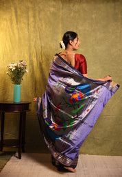 Lavender Silk Paithani Saree - SRLSPS755