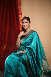 Rama Green Banarasi Silk Saree - SRRGBSS863