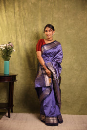 Lavender Silk Paithani Saree - SRLSPS755