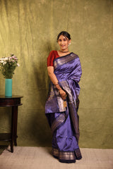 Lavender Silk Paithani Saree - SRLSPS755