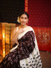 Wine Pochampalli Silk Ikat Saree - SRWPSIS142