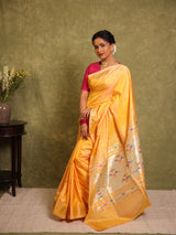 Cream Yellow Silk Paithani Saree - SRCYSPS658