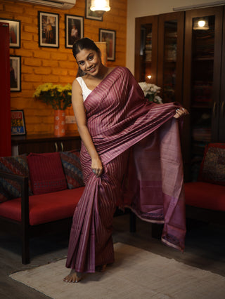 Pink Tussar Silk Saree - SRPTSS894