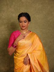 Cream Yellow Silk Paithani Saree - SRCYSPS658