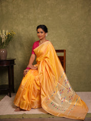 Cream Yellow Silk Paithani Saree - SRCYSPS658