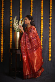 Two Tone Maroon Chanderi Silk Saree - SRTTMCSS175