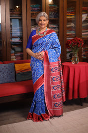 Blue Pochampalli Silk Ikat Saree - SRBPSIS171