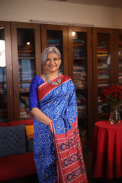 Blue Pochampalli Silk Ikat Saree - SRBPSIS171