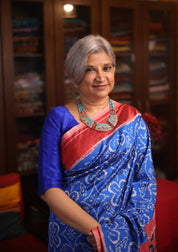 Blue Pochampalli Silk Ikat Saree - SRBPSIS171