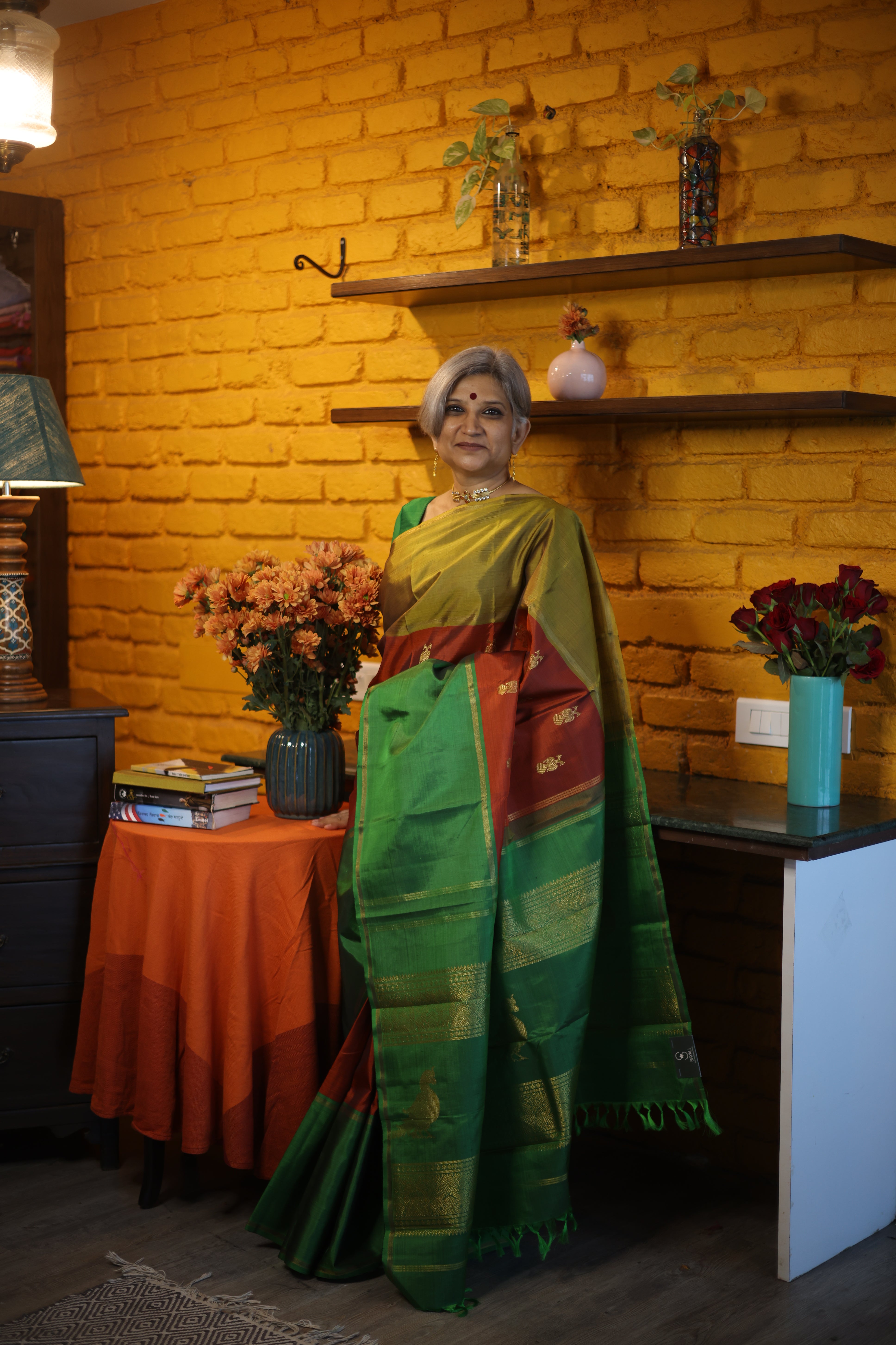 Buy Brown Sarees for Women by Indie Picks Online | Ajio.com