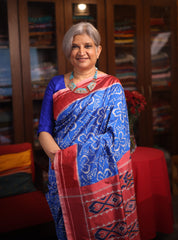 Blue Pochampalli Silk Ikat Saree - SRBPSIS171