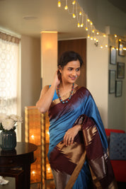 Pastel Blue Soft Silk Saree - SRPBSSS351