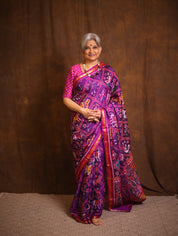 Purple-Pink Rajkot Patola Silk Saree - SRPPRPSS544