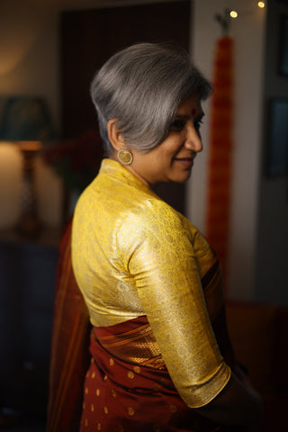 Yellow Banarasi Silk Blouse