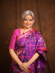 Purple-Pink Rajkot Patola Silk Saree - SRPPRPSS544