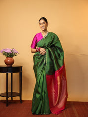 Green Kanjeevaram Silk Saree - SRGKSS856